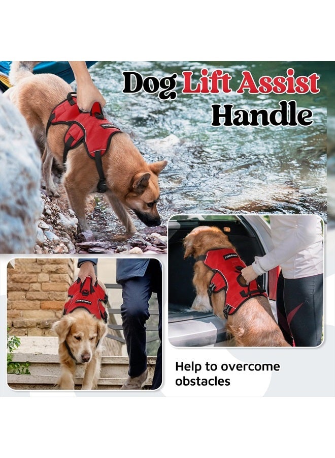 Rabbitgoo Escape Proof Dog Harness, Soft Padded Full Body Pet Harness, Reflective Adjustable No Pull Vest with Lift Handle and Leash Clip for Large Dogs Walking Hiking Training, M, Red - Image 4