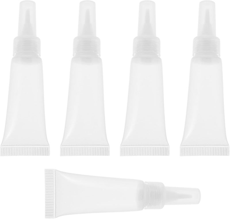 GALPADA 5pcs Empty Lip Gloss Tubes - 10ml Soft Squeezable Refillable Lipstick Cosmetic Container for DIY Lip Gloss Balm Makeup Toiletries - Image 1