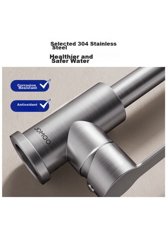 Jomoo Kitchen Faucet, 304 Stainless Steel Sink, 360° Rotating Hot And Cold Dual Control Faucet, 33221-748/7b - Image 4