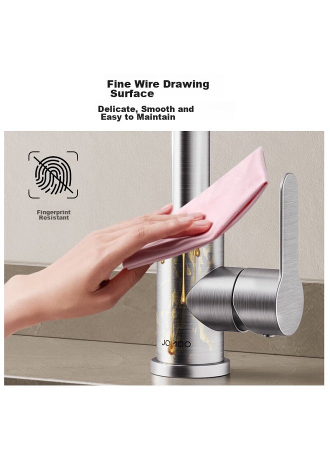 Jomoo Kitchen Faucet, 304 Stainless Steel Sink, 360° Rotating Hot And Cold Dual Control Faucet, 33221-748/7b - Image 3