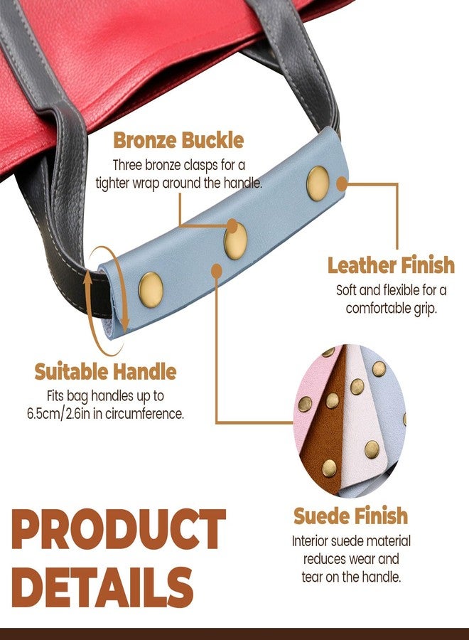 Realand 12 Pack Handbag Handle Wrap with 3 Snaps, Leather & Suede Bag Handle Wrap Purse Grip Cover Protector for Tote Wallet - Image 3