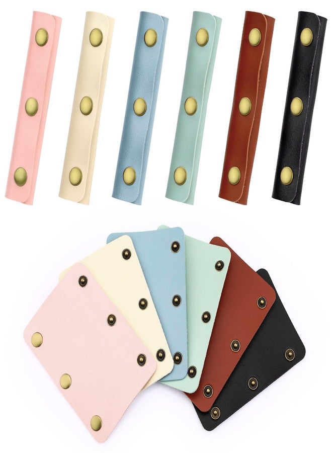 Realand 12 Pack Handbag Handle Wrap with 3 Snaps, Leather & Suede Bag Handle Wrap Purse Grip Cover Protector for Tote Wallet - Image 1
