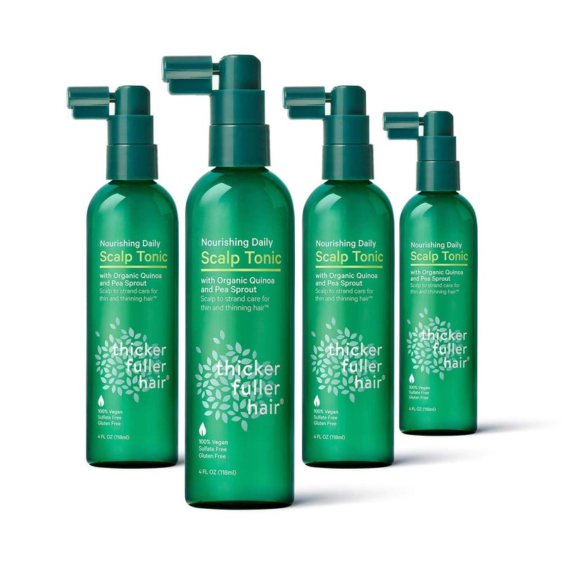 Thicker Fuller Hair, Nourishing Daily Scalp Tonic for Thin and Thinning Hair, 4 FL OZ (Pack of 4) - Image 1