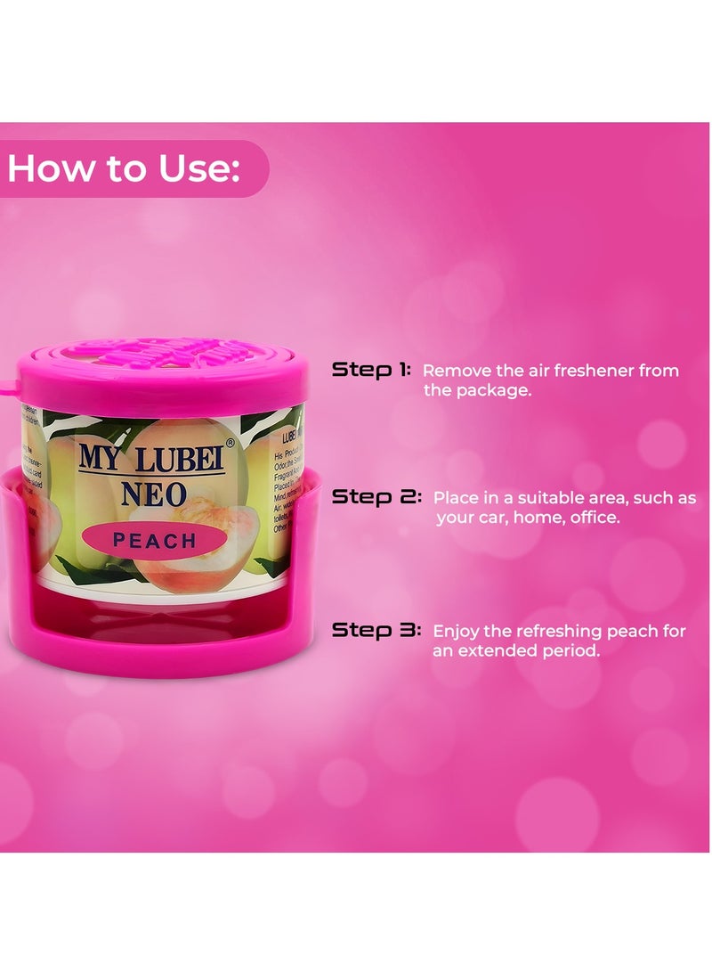 معطر جو للسيارة من لوباي نيو بيتش برائحة الخوخ المنعشة تدوم طويلاً - 90 جرام - Image 3