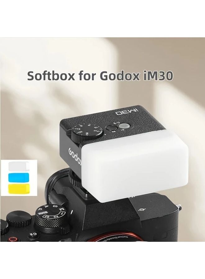 Godox iM30 Softbox Diffuser 3 Pack White Blue Yellow For Soft Lighting Photography - Image 2