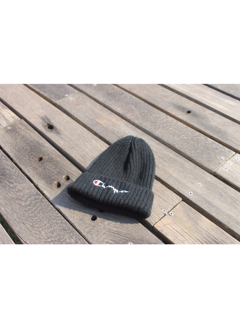 شامبيون Black Knit Beanie