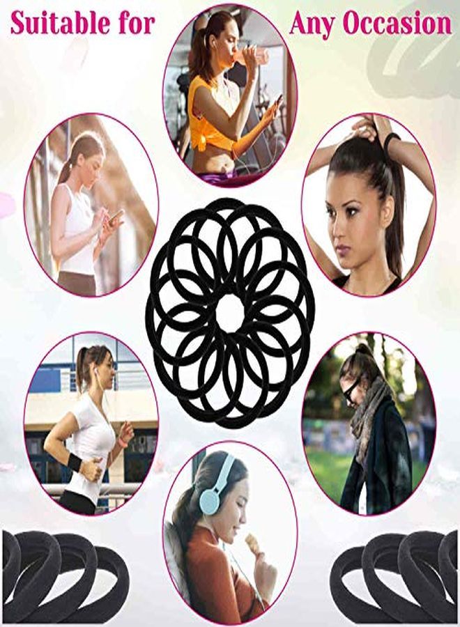 anezus 50 Pcs Thick Black Hair Ties Large Elastics Bulk Hair Ties Stretch Hair Bands Ponytail Holders For Thick Heavy And Curly Hair - Image 5