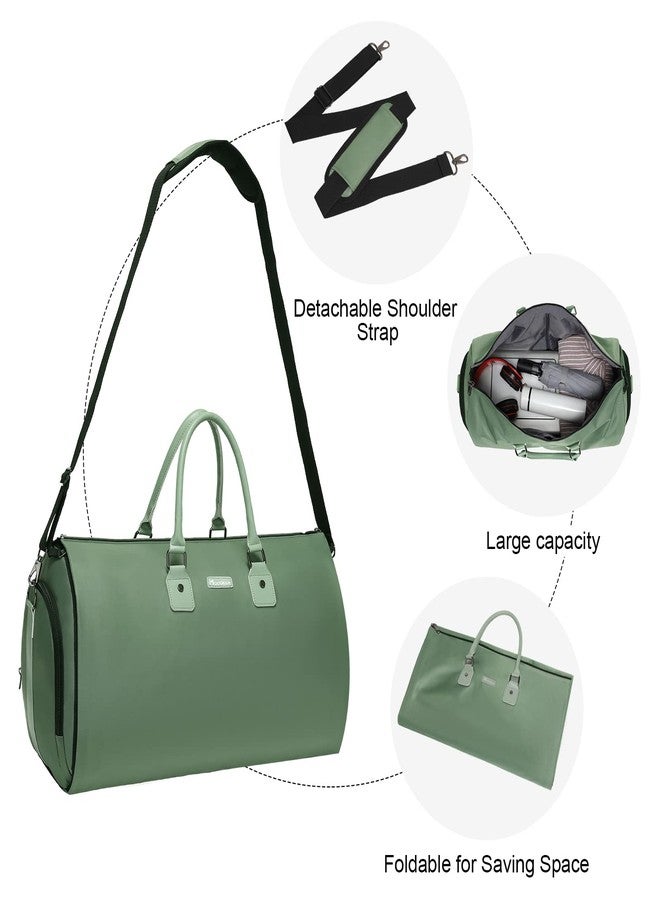 Modoker Convertible Garment Bags for Travel, Carry on Garment Duffel Bag for Women Men Weekender - 2 in 1 Hanging Suitcase Suit Travel Bags, Green - Image 5
