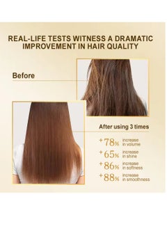 PURC 70g 24k Gold Nourishing Hair Mask Deeply Nourishing Repair Split Ends Soft and Smooths Frizz Hair Treatment Mask for Dry and Damaged Hair Moisturizing Nourishes Protect Keratin Hair Cream  - Image 5