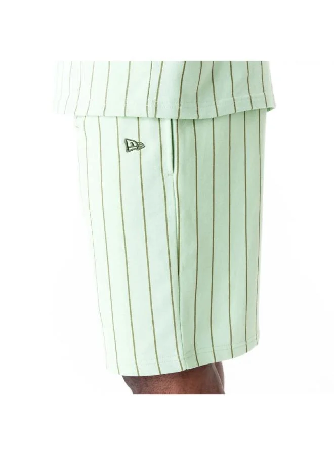 نيو ايرا Logo Pinstripe Shorts