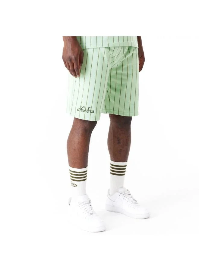 نيو ايرا Logo Pinstripe Shorts