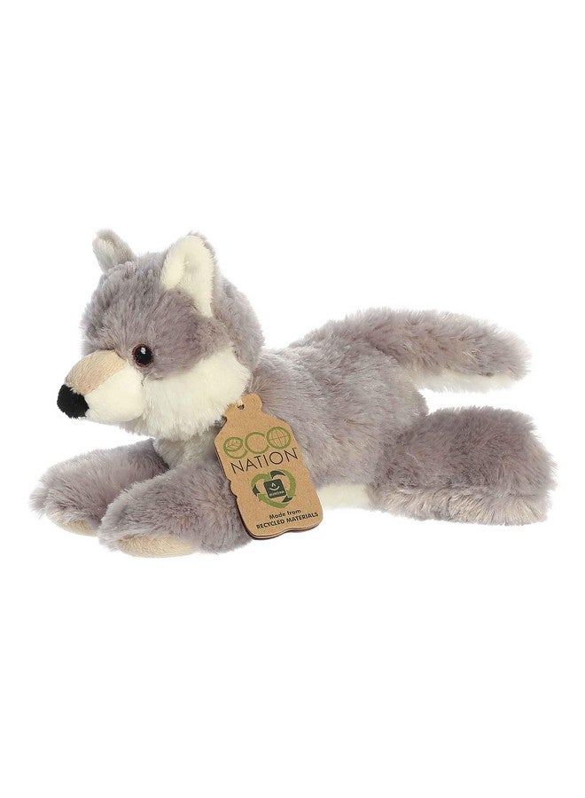 Aurora® Responsibly Made Eco Nation™ Eco Softies™ Wolf Stuffed Animal - Ideal for Playtime Adventures - Perfect for Birthdays or Just Because - Gray 8 Inches - Image 1