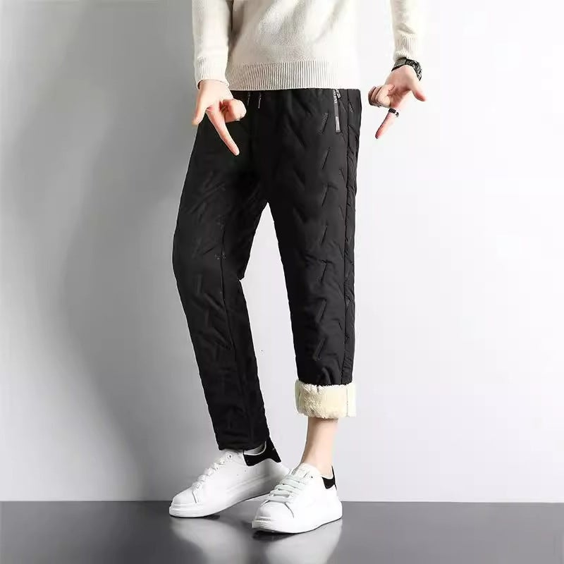 Winter Lamb Fleece Cotton Pants Men'S Excalated Plus Size Winter Outer Wear Warm Loose Straight Casual Pants - Image 3