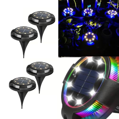 hardoll Solar Ground Light Decorative RGB+White Color Waterproof for Outdoor Home Garden Pathway Lawn Driveway(Pack of 4) - Image 1