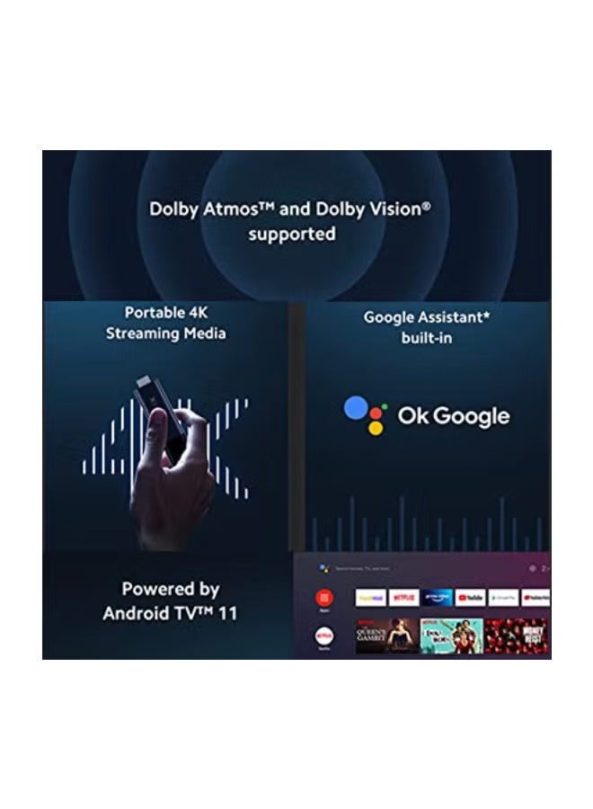 Mi TV Stick 4K Ultra HD Streaming Device, Android TV 11 with Google Assistant Voice Remote Control Streaming Media Player Black - Image 3