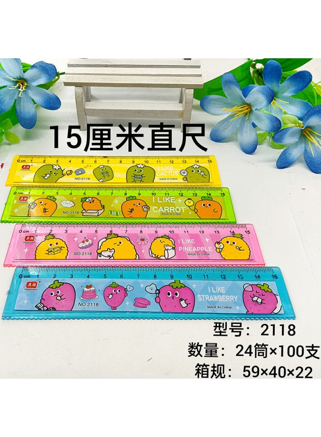 HELPS Student Cartoon Ruler Stationery Supplies Kidsren's High-looking 20cm Drawing Plastic Ruler With Wavy Line - Image 1