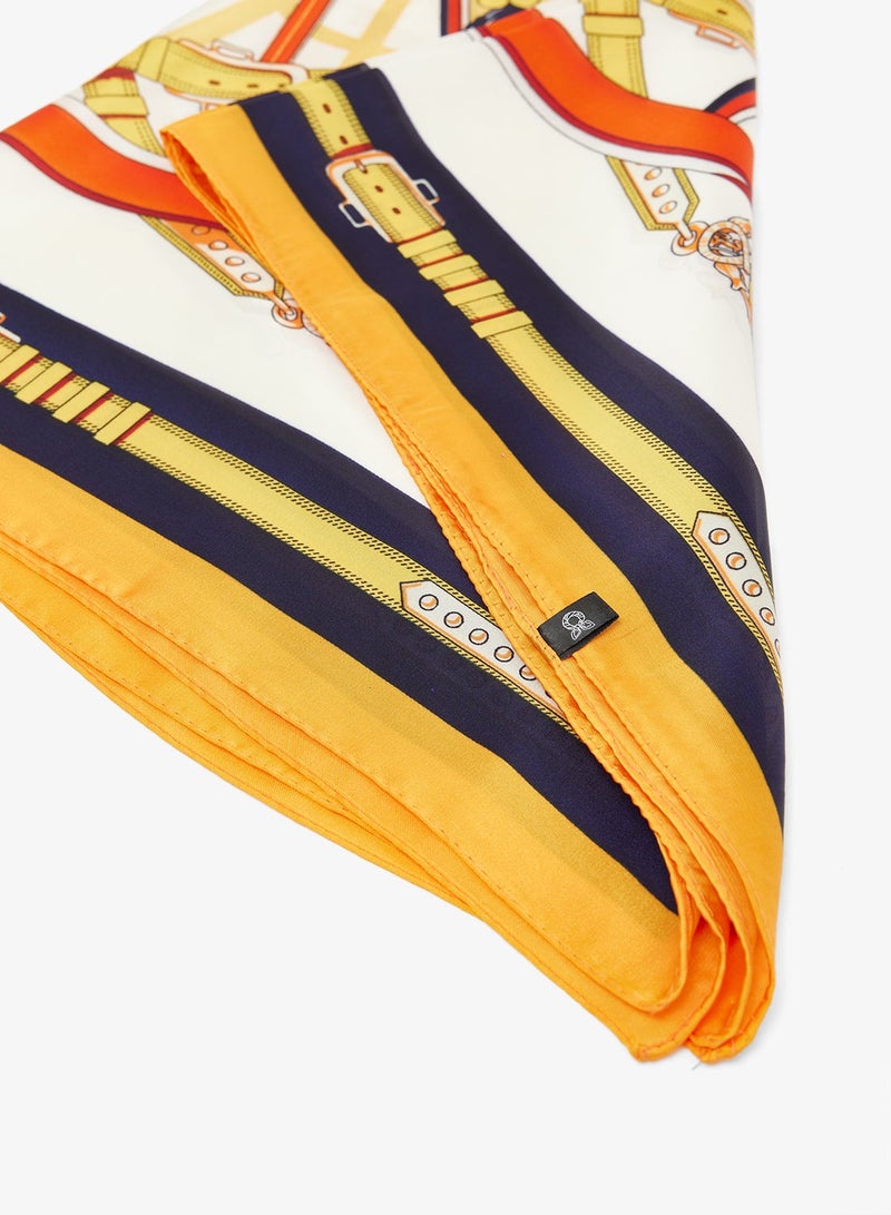 جينجر وشاح رأس ساتان بطبعة باروك - Image 3