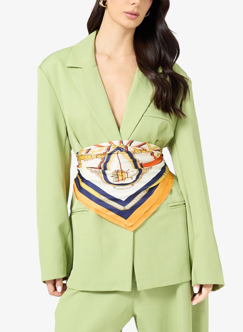 جينجر وشاح رأس ساتان بطبعة باروك - Image 1