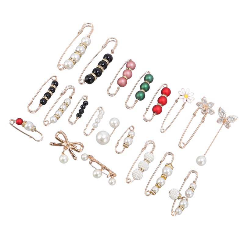 20 Pieces Pants Waist Clips Fashion Pearl Brooch Clothing Tightener Security Pins for Collars Hats Bags Sweaters - Image 2