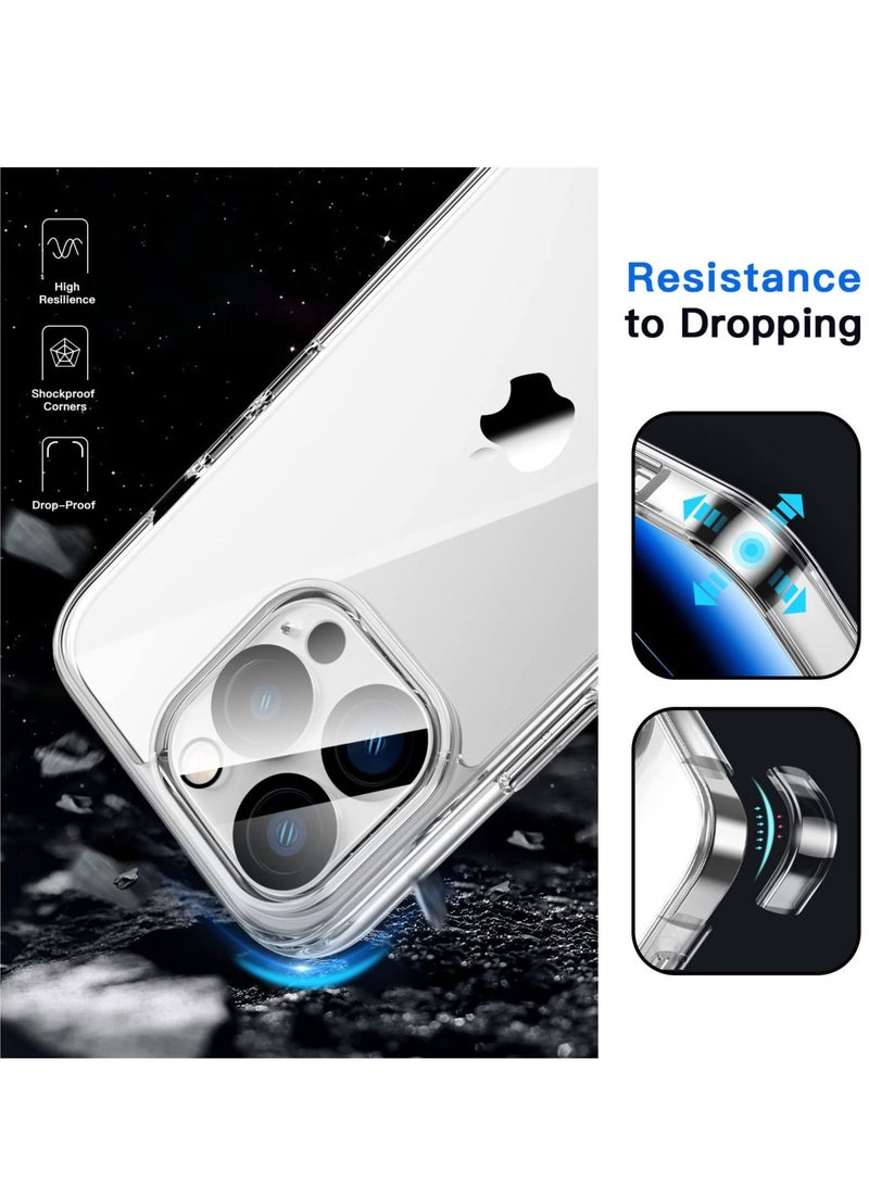 Captaintech iPhone 15 Pro Case 6.1 Inch 2 Pack Screen Protector 2 Pack Camera Lens Protector Full Coverage Tempered Glass Film Non Yellowing Shockproof Protective Cover Clear - Image 3