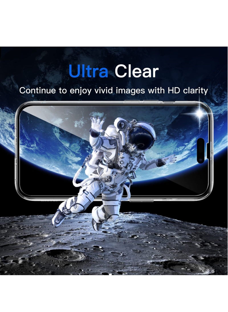 Captaintech iPhone 15 Pro Case 6.1 Inch 2 Pack Screen Protector 2 Pack Camera Lens Protector Full Coverage Tempered Glass Film Non Yellowing Shockproof Protective Cover Clear - Image 4