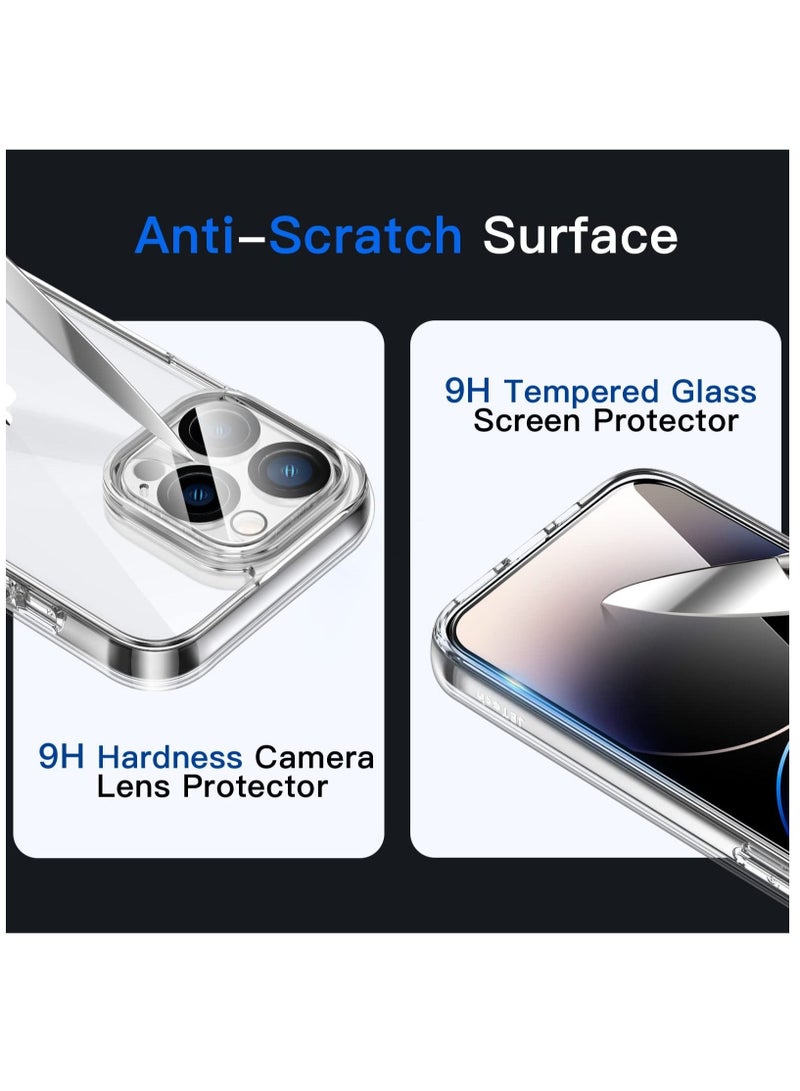 Captaintech iPhone 15 Pro Case 6.1 Inch 2 Pack Screen Protector 2 Pack Camera Lens Protector Full Coverage Tempered Glass Film Non Yellowing Shockproof Protective Cover Clear - Image 5