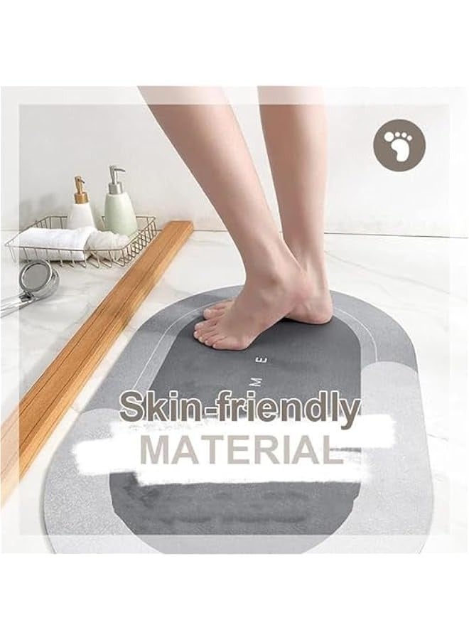 TRASSLE Super Absorbent Bath Mat, Quick-drying Bathroom Mats, Super Absorbent Living Room Floor Mat, Rubber Non-slip Bottom, Easy to Clean Bathroom Rugs, Simple Kitchen Doormat - Image 2