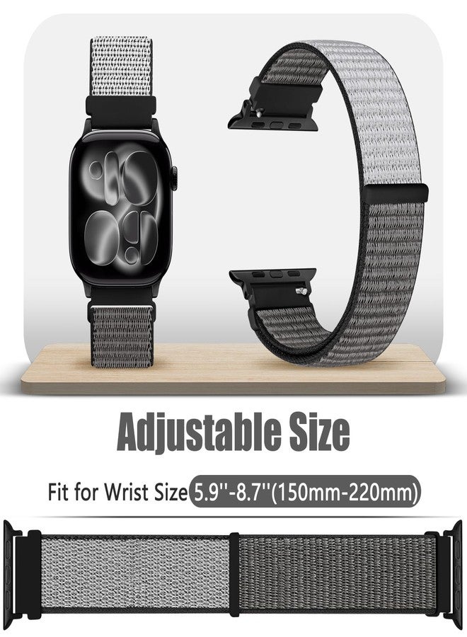 Bcuckood Nylon Sport Bands Compatible with Apple Watch Band 49mm 46mm 45mm 44mm 42mm, Women Men Adjustable Sport Solo Loop Bands for iWatch Series 10 9 8 7 6 5 4 3 SE2 SE Ultra 2 1, 3 Pack - Image 5