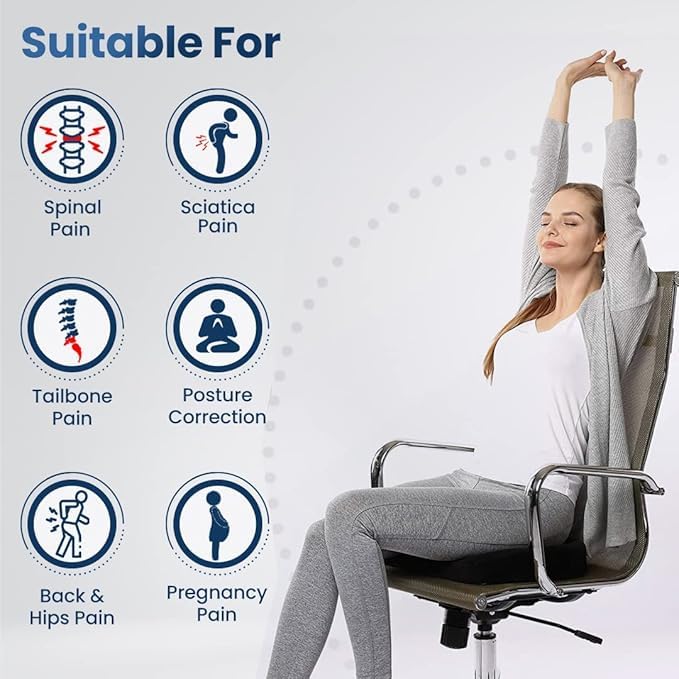 MASHUR FAB Cushion for Chair and Car Seat - Premium Memory Foam Pillow with Removable & Washable Cover (SF-8 COCSY SEAT, 1) - Image 4