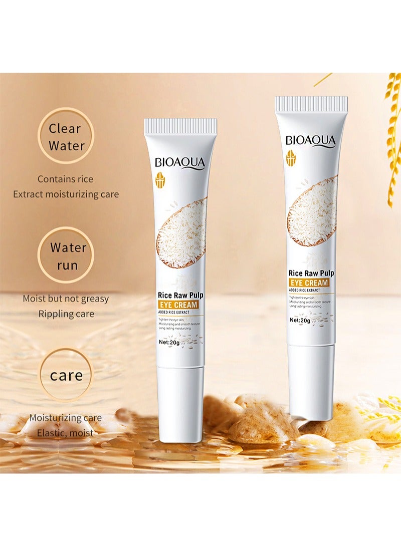 BIOAOUA Rice Raw Pulp Face Cream And Eye Cream Set，Moisturizes Skin, Shrinks Pores, Rice Extract Anti-Aging Moisturizer, Reduces Dark Circles And Eye Bags (50g+20g) - Image 5