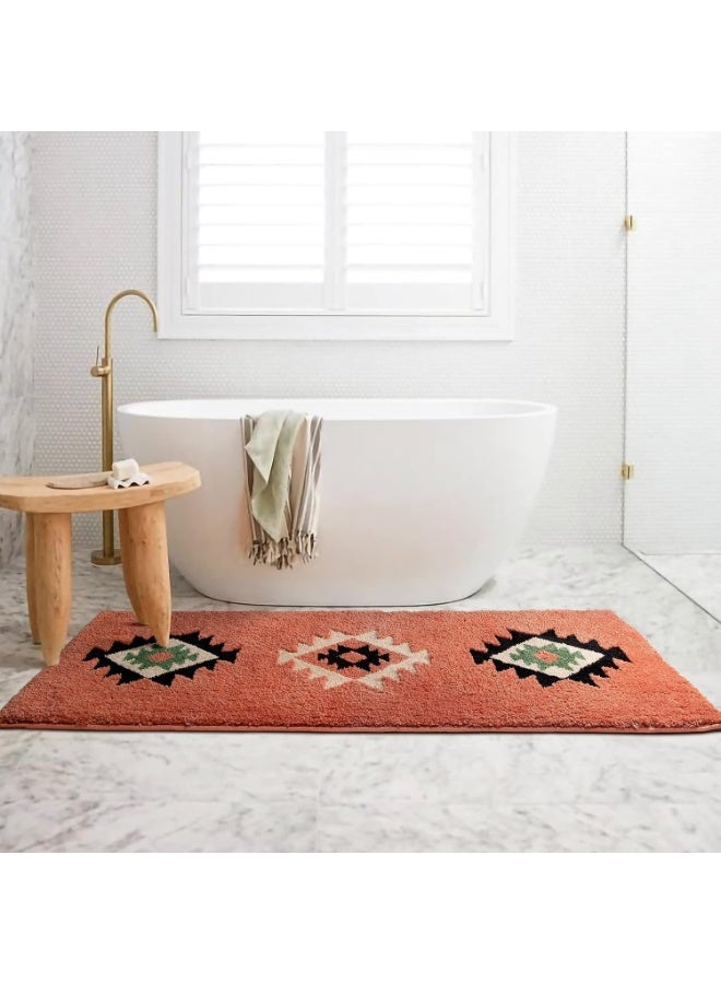 Boho Geometric Fluffy Runner Rug, Soft Skin-Friendly Bedside Carpet for Bedroom Hallway Living Room Sofa, 60 x 160 cm - Image 2