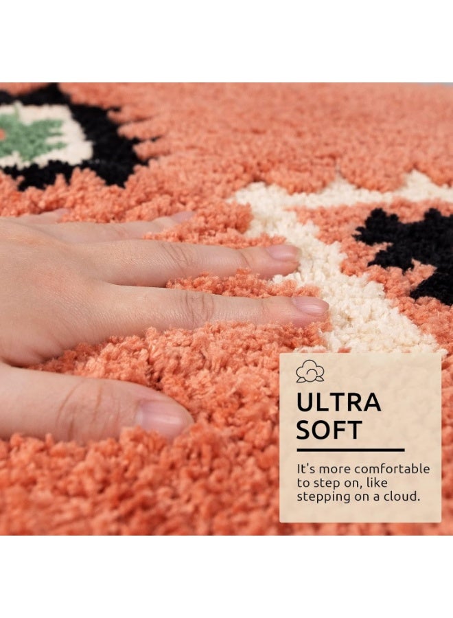Boho Geometric Fluffy Runner Rug, Soft Skin-Friendly Bedside Carpet for Bedroom Hallway Living Room Sofa, 60 x 160 cm - Image 3
