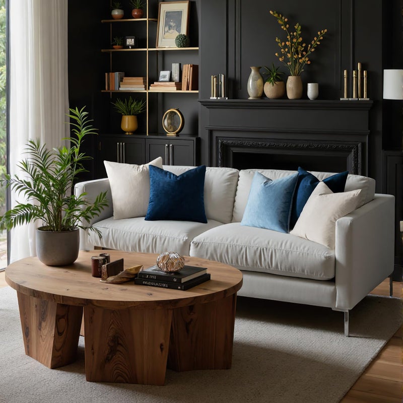 MIULEE Pack of 2 Velvet Soft Solid Decorative Square Throw Pillow Covers Set Cushion Case for Spring Sofa Bedroom Car 16x16 Inch 40x40 Cm Dark Blue - Image 3