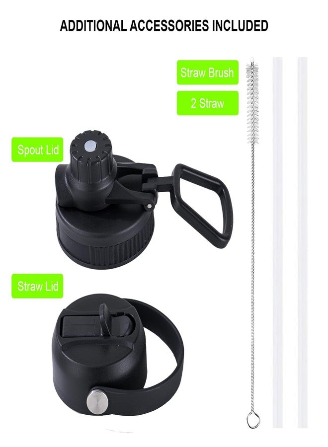 vigor path Vacuum Insulated Water Bottle - Stainless Steel Water Bottle with Straw Lid and Flex Cap (Keeps Cold for 24Hours, Hot for 18Hours) Double Wall, Wide Mouth, BPA Free, Leak Proof (Gradient Pink, 40oz) - Image 2