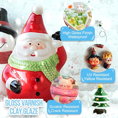 DecorRom Air Dry Clay Glaze - 7oz/200ml Clay Varnish, Polymer Clay Glaze, High Gloss Clay Sculpture Sealant for Air Dry Clay Pottery - Waterproof Scratch Resistant Gloss Varnish Clay Glaze for Ceramics - Image 3