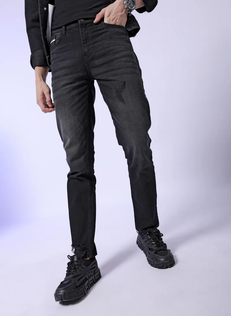 Men Slim Fit Solid Mid-Rise Stretchable Jeans