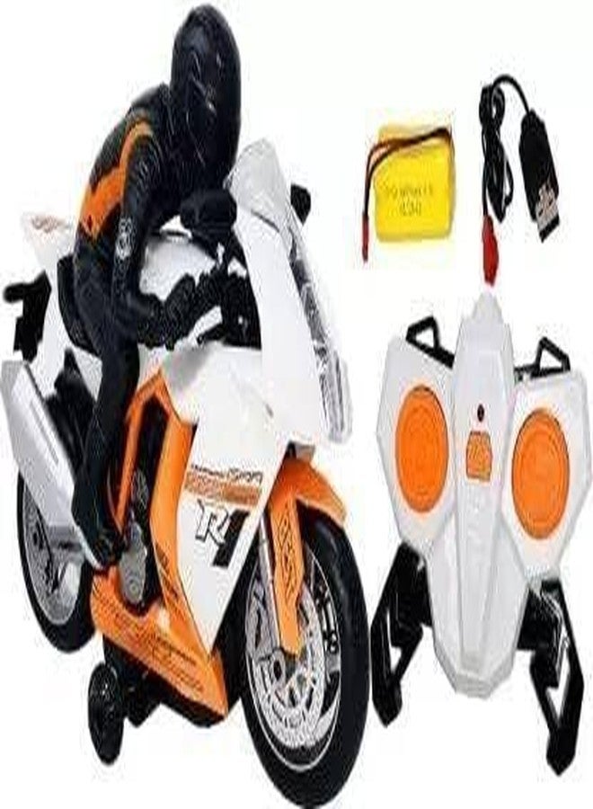 RAHU Toys Sports Bike | 1:18 Scale High-Speed R1 Style | 2.4 GHz Remote Control Moto carycle | Realistic Simulator with Lights & Sound | 360° Rotating Auto Bike for Kids - Image 4
