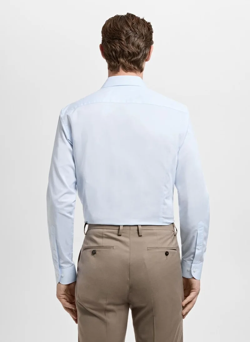 Mango Man Slim fit thousand striped suit shirt