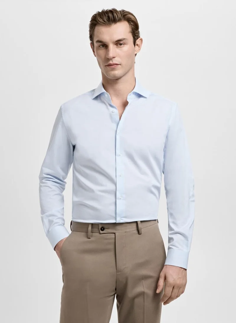 Mango Man Slim fit thousand striped suit shirt