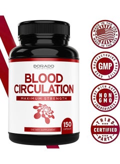 DORADO NUTRITION Blood Circulation Supplement (150 Capsules) Blood Flow Complex Niacin Larginine Ginger Cayenne Pepper Hawthorn Diosmin Vegan & Non Gmo Support Leg & Vein Health Usa Made (150 Count)  - Image 5