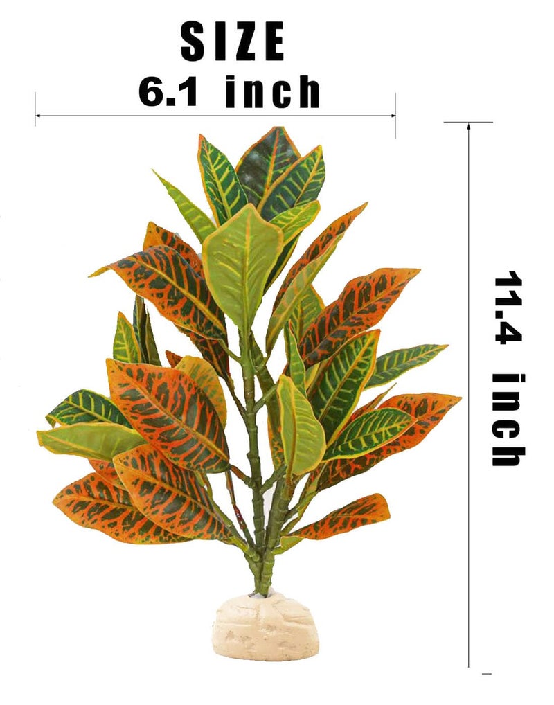 KERUIDENG Reptile Plants Terrarium Artificial Leaves Reptile Tank Decorations for Bearded Dragon Lizard Snake Geckos Chameleon Amphibian Habitat Terrarium Decor - Image 2