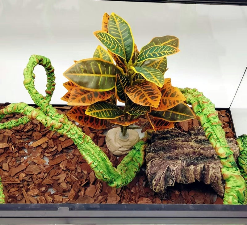 KERUIDENG Reptile Plants Terrarium Artificial Leaves Reptile Tank Decorations for Bearded Dragon Lizard Snake Geckos Chameleon Amphibian Habitat Terrarium Decor - Image 5
