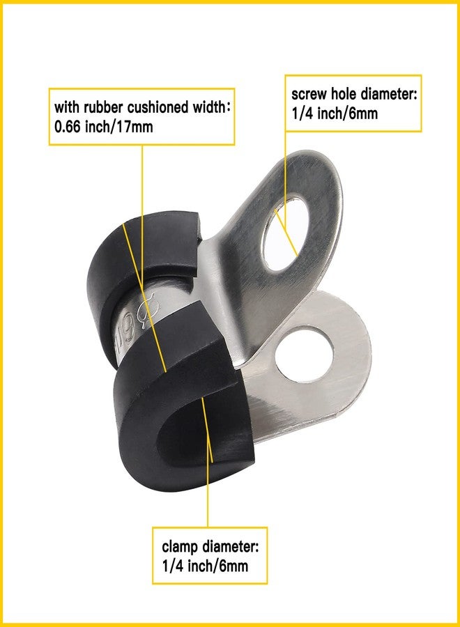 Suiwotin 22pcs 1/4 inch (6mm) Stainless Steel Cable Clamps, Insulated, P-type, Parallel Jaw - Image 2