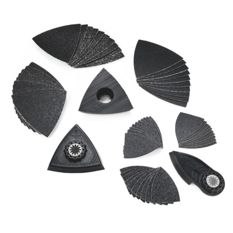 Fein Best of Starlock Sanding Set - 63-Piece Kit for Precision Sanding in Tight Corners, Edges and Detailed Surfaces, Includes Sanding Pads, Sanding Finger and Sanding Sheets - 35222967280 - Image 1