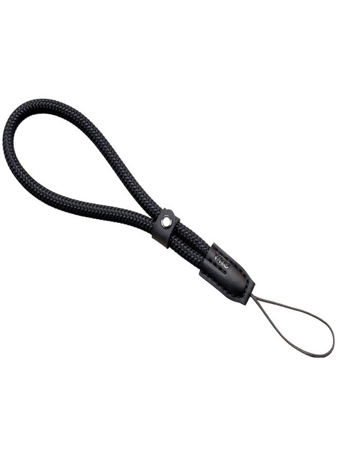VKO Climbing Rope Camera Wrist Strap,High-Performance Cord & Leather Adjuster-6mm Safety Tether for Compact Cameras,Mirrorless Camera,Eyelet-Compatible Devices Black - Image 1