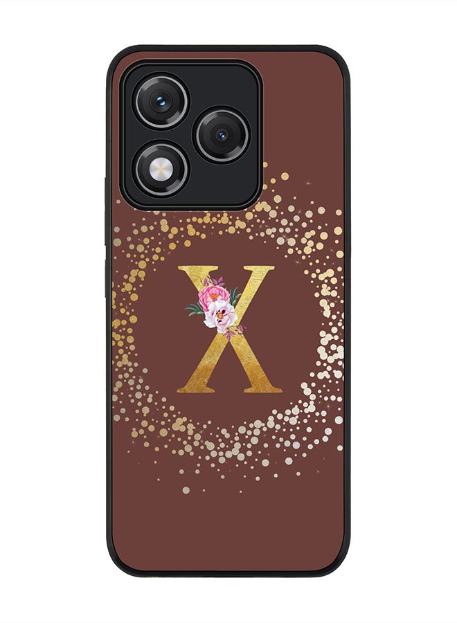 Stylizedd For Honor 400 Lite Case,Slim fit Camera Protection, Shockproof Thin Phone cover  - Custom Monogram Floral - X  (Brown )