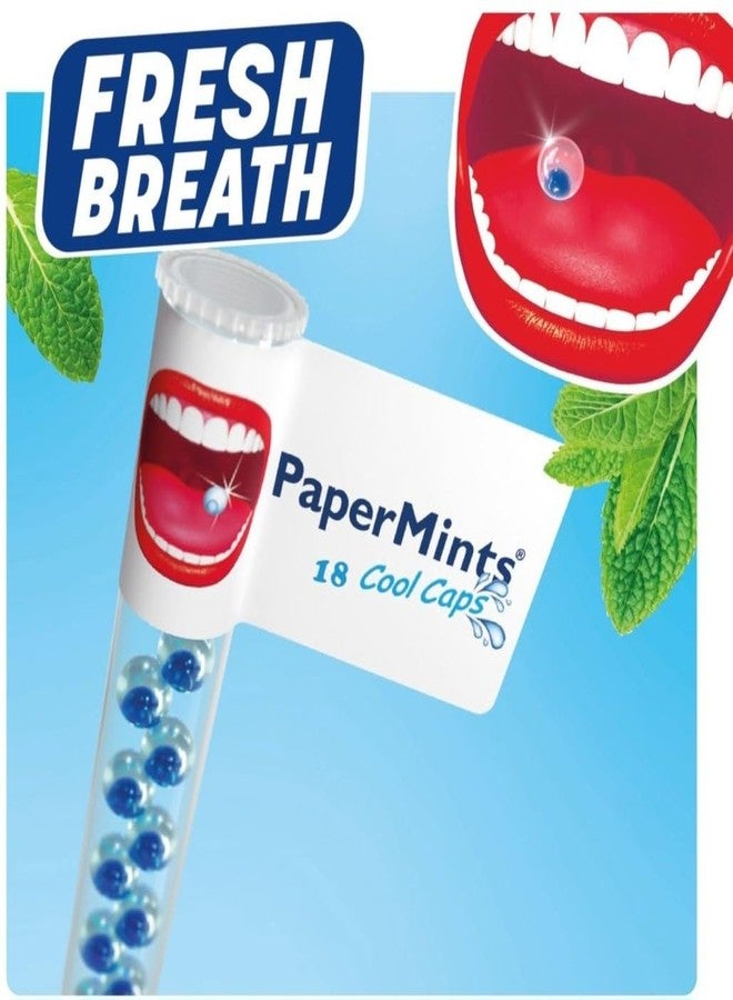 بيبرمينتس كبسولات بيبر مينتس كول كابس - حلوى نعناع منعشة فورية للفم، خالية من السكر، 10 أنابيب × 18 كبسولة، علاج فعال لرائحة الفم الكريهة لدى البالغين، لآلئ منعشة للفم لعلاج رائحة الفم الكريهة، بنكهة النعناع مناسبة لنظام الكيتو الغذائي. - Image 3