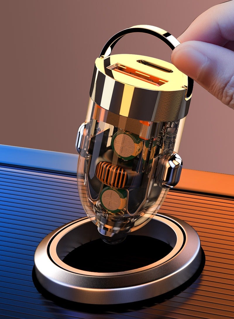 Fast Car Charger PD 30W QC 3.0 Power Adapter iPhone 15 Car Charger Fast Charging Samsung 25W Car USB Plug for Samsung, iPhone, iPad Pro/Air, Huawei, Oneplus, Xiaomi, etc Transparent - Image 3