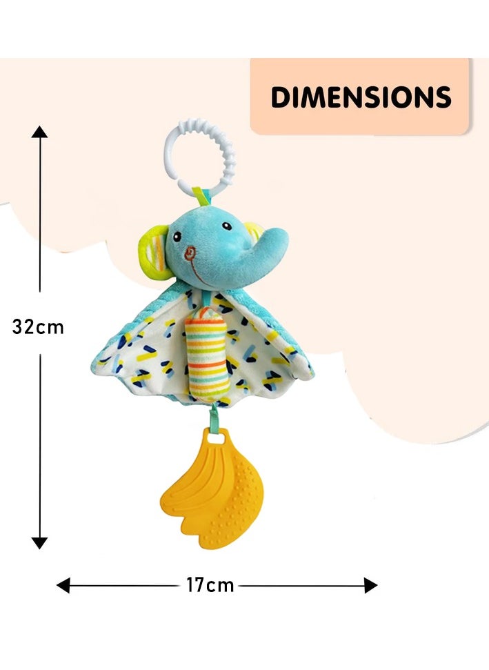 Livia Animal Stuffed Plush Toys With Music Function and Rattle - Elephant