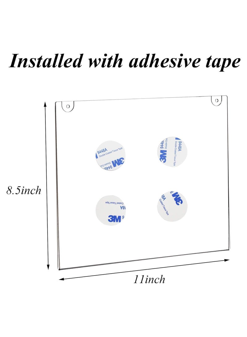 TPGP 6-Pack Wall Mount Acrylic Sign Holder 8.5 X 11 Clear Plastic Display Frames for Document Paper, Picture, Posters, Certificate Photo & Menu - Image 5